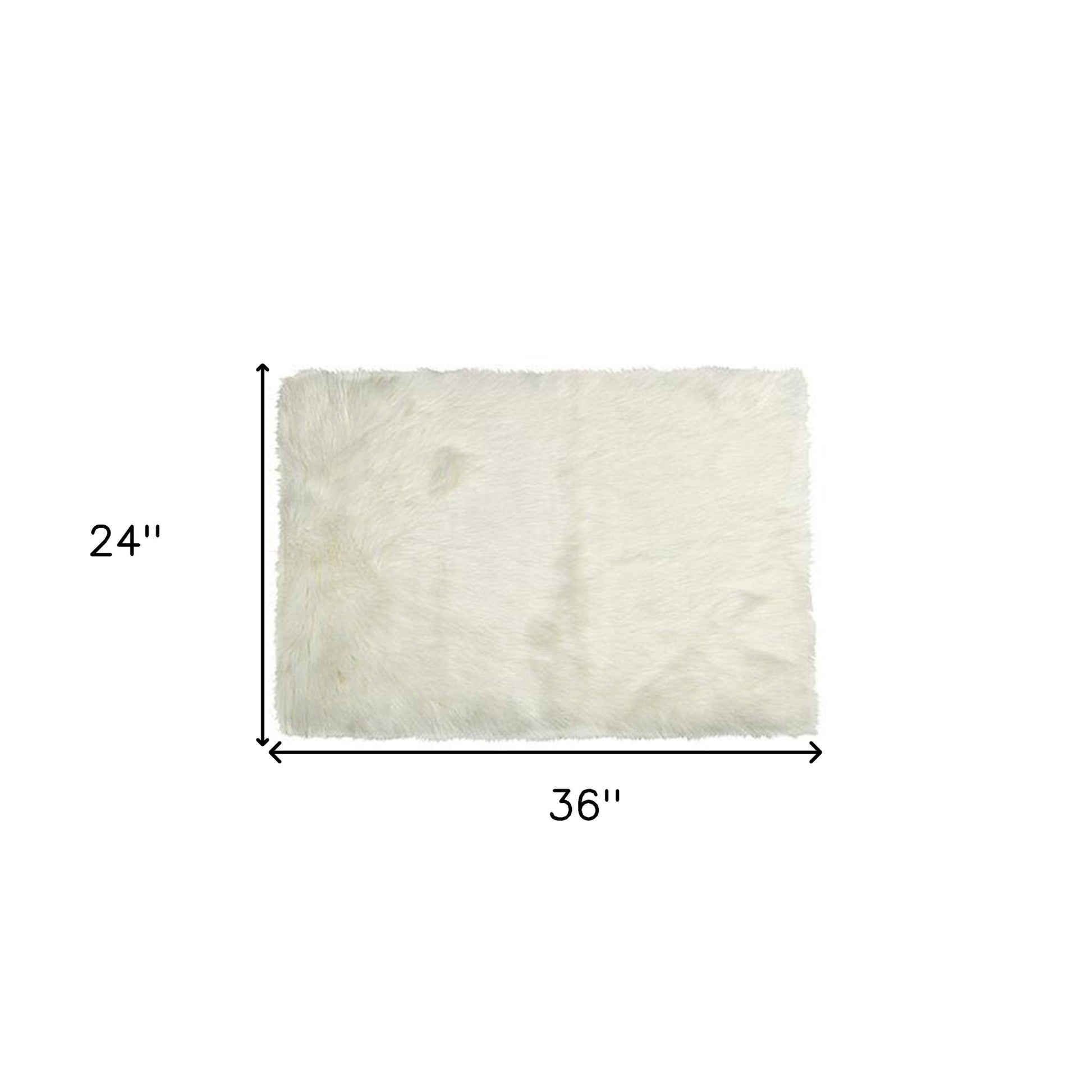 2' X 3' Off White Faux Fur Washable Area Rug-6