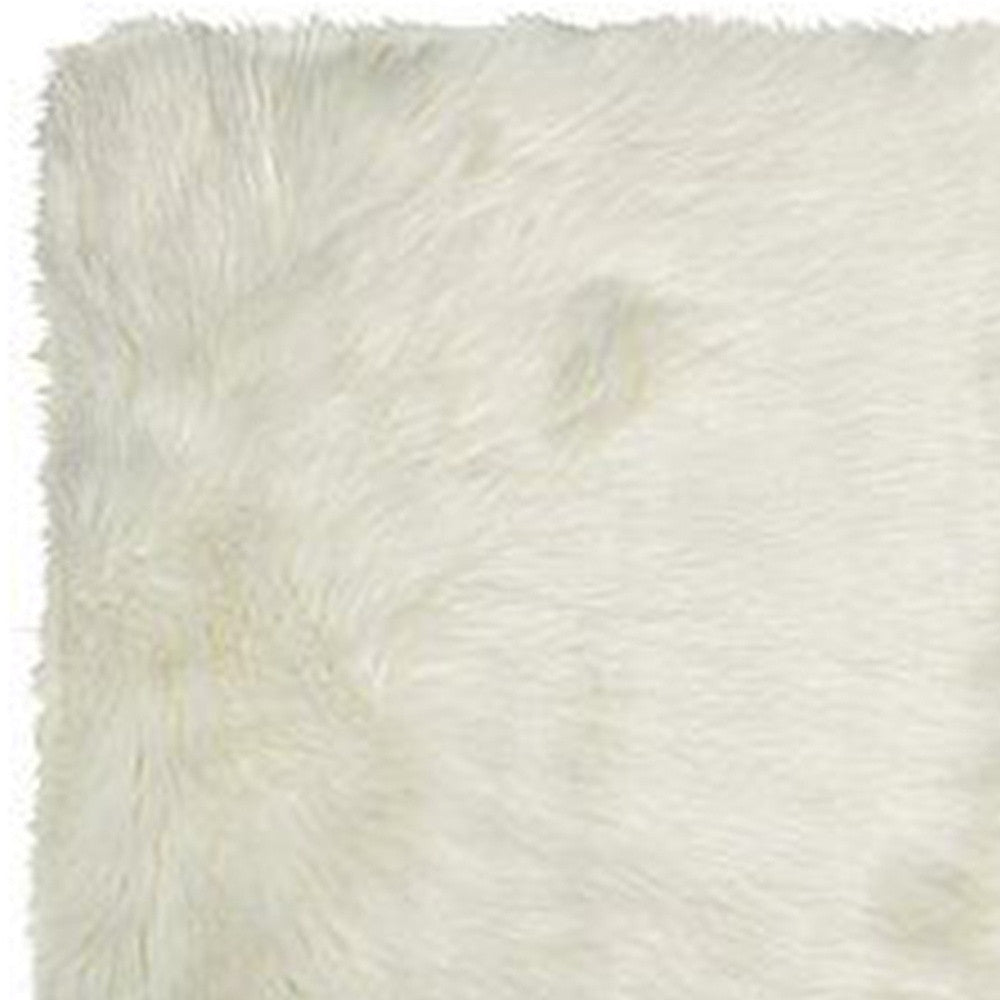 2' X 3' Off White Faux Fur Washable Area Rug-2