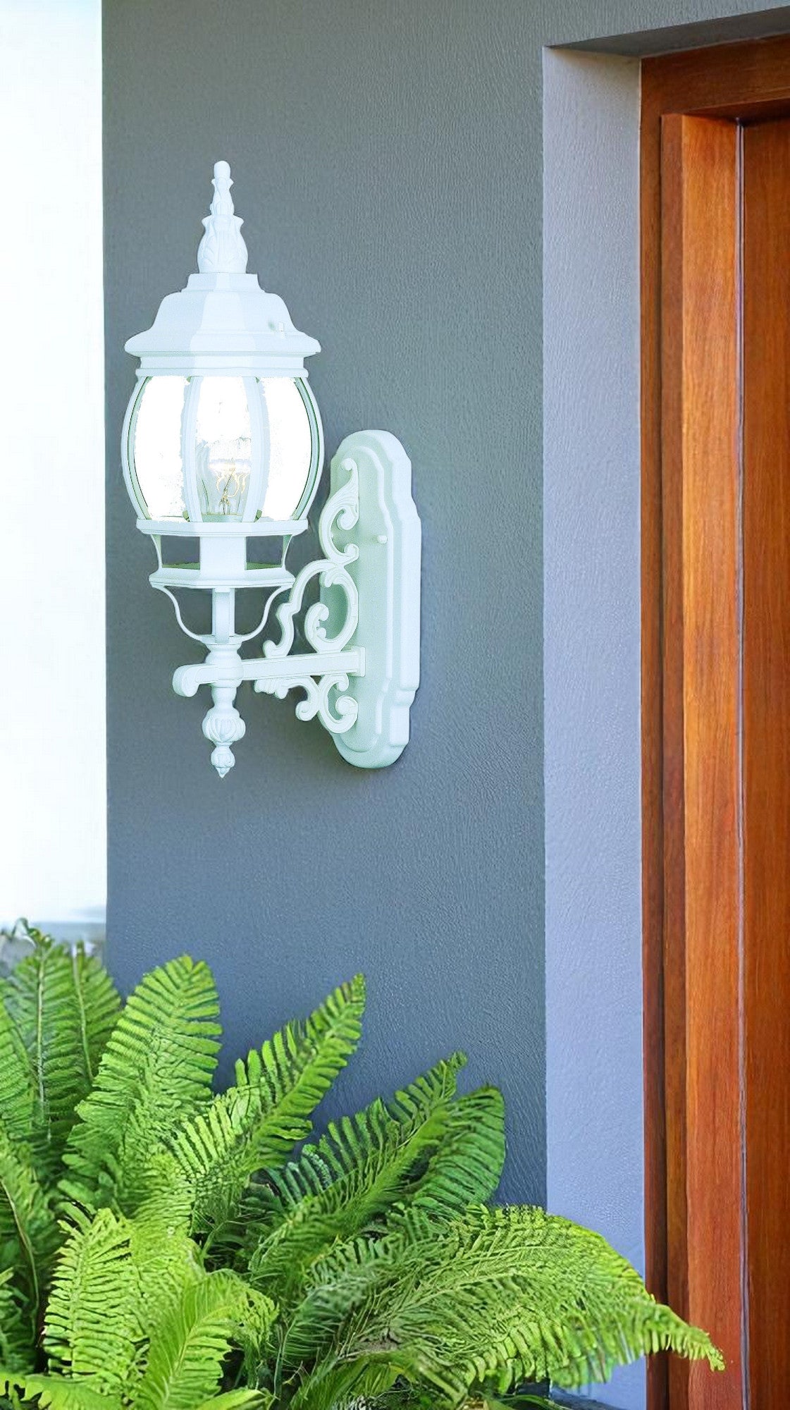 White Glass Globe Wall Light-0