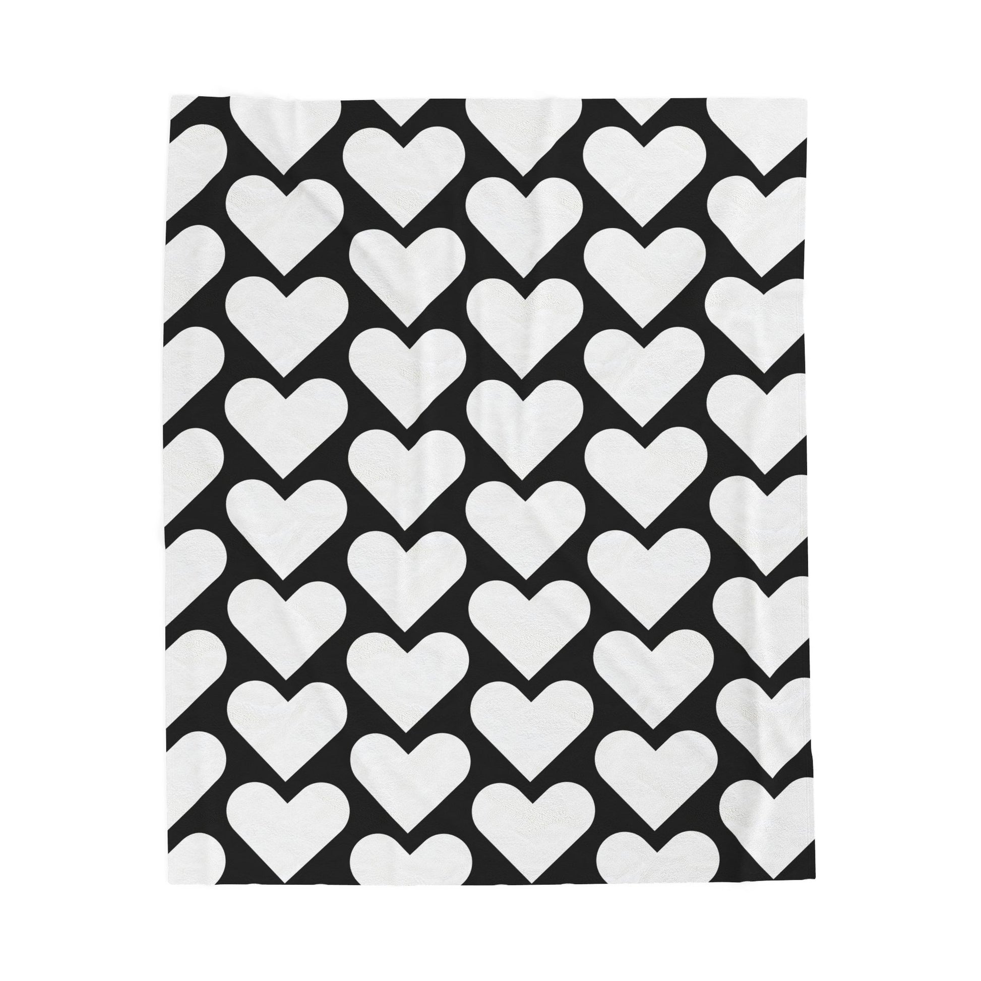 Cozy Heart Print Velveteen Plush Blanket