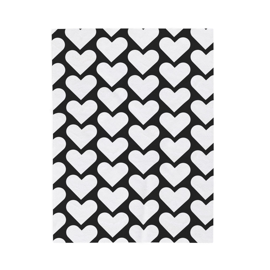 Cozy Heart Print Velveteen Plush Blanket