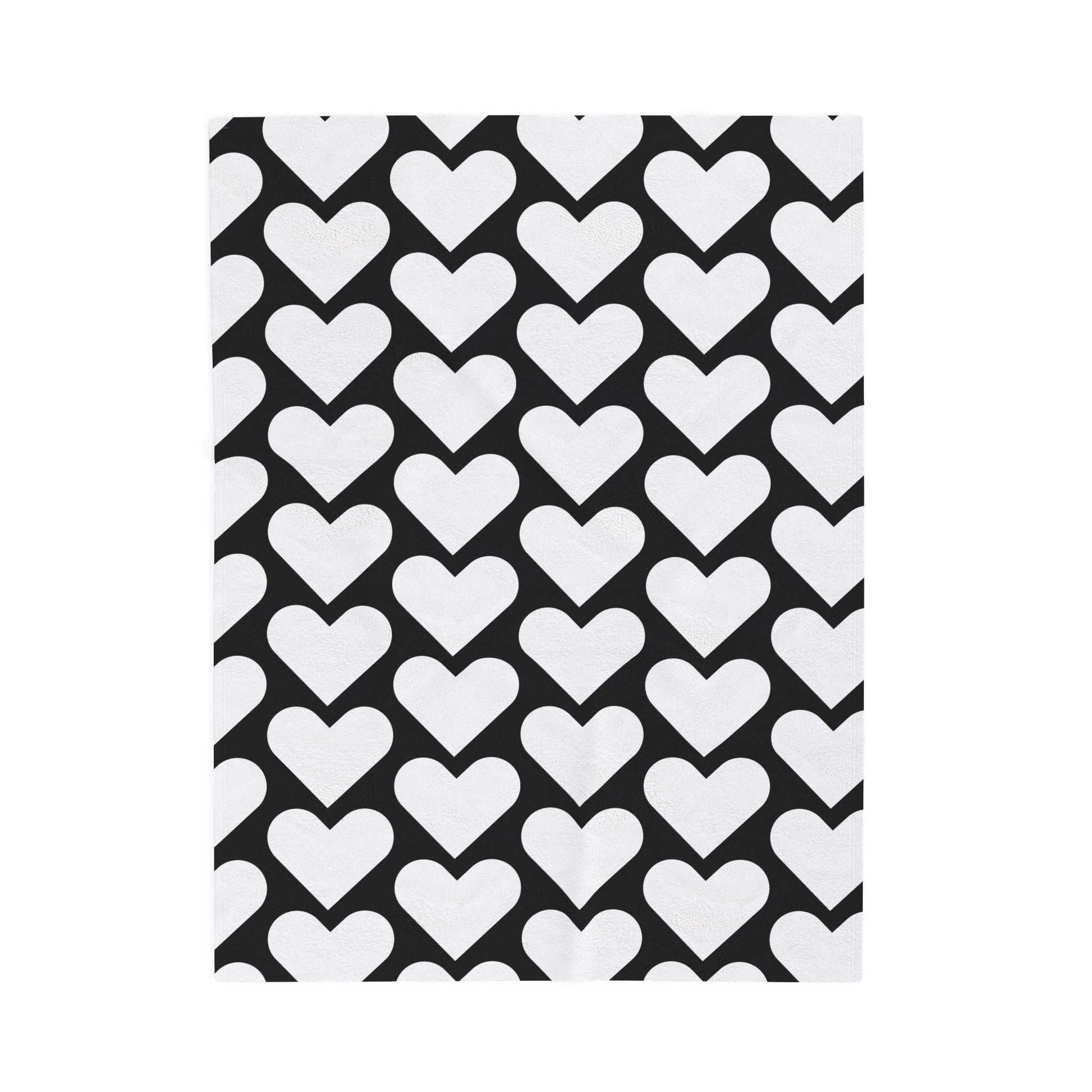 Cozy Heart Print Velveteen Plush Blanket