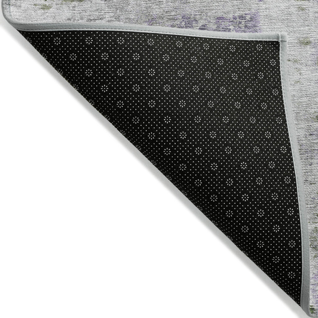 3' X 5' Olive Green And Gray Abstract Washable Indoor Outdoor Area Rug-3