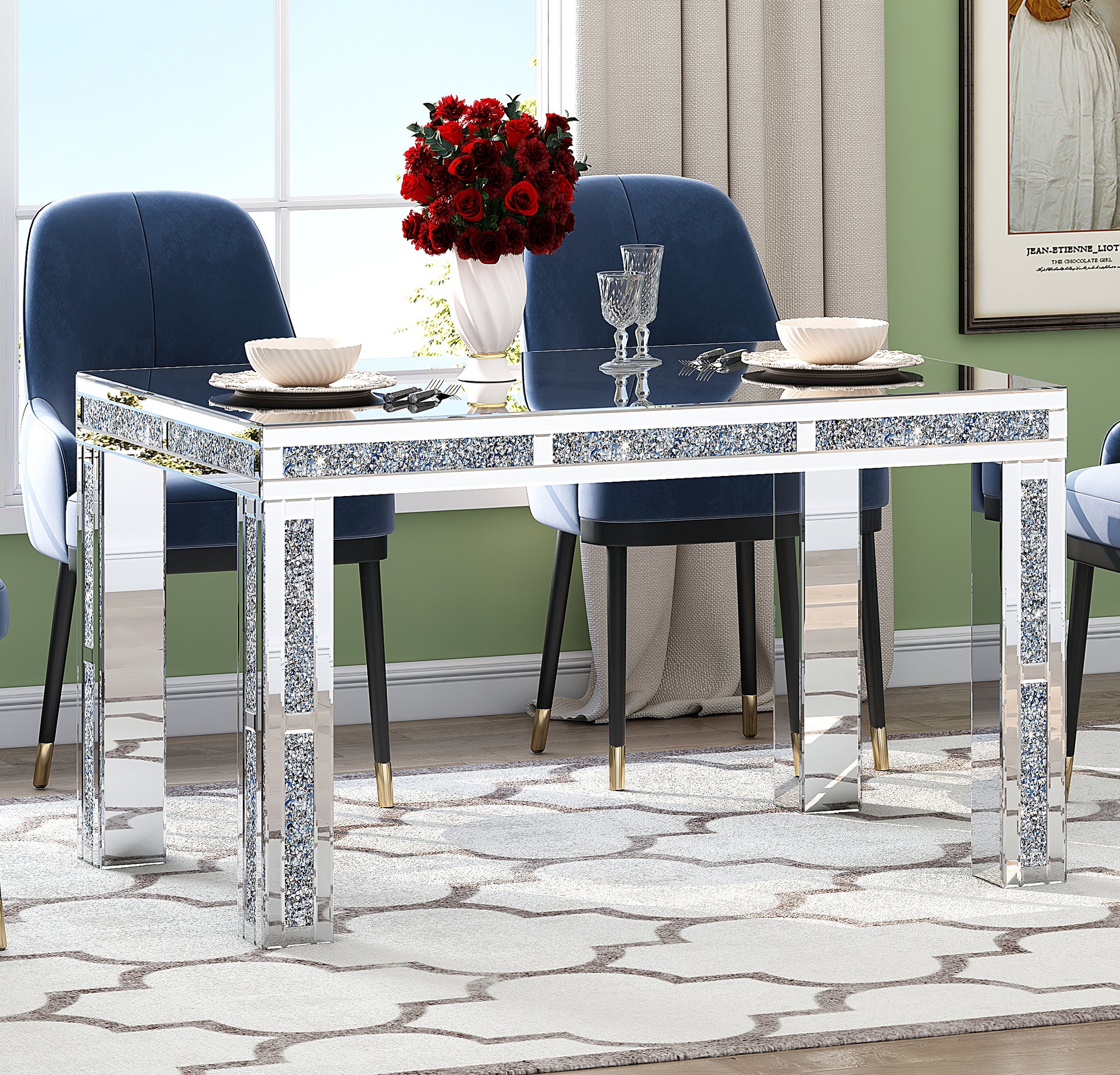 Silver Wood Dining Table 31"