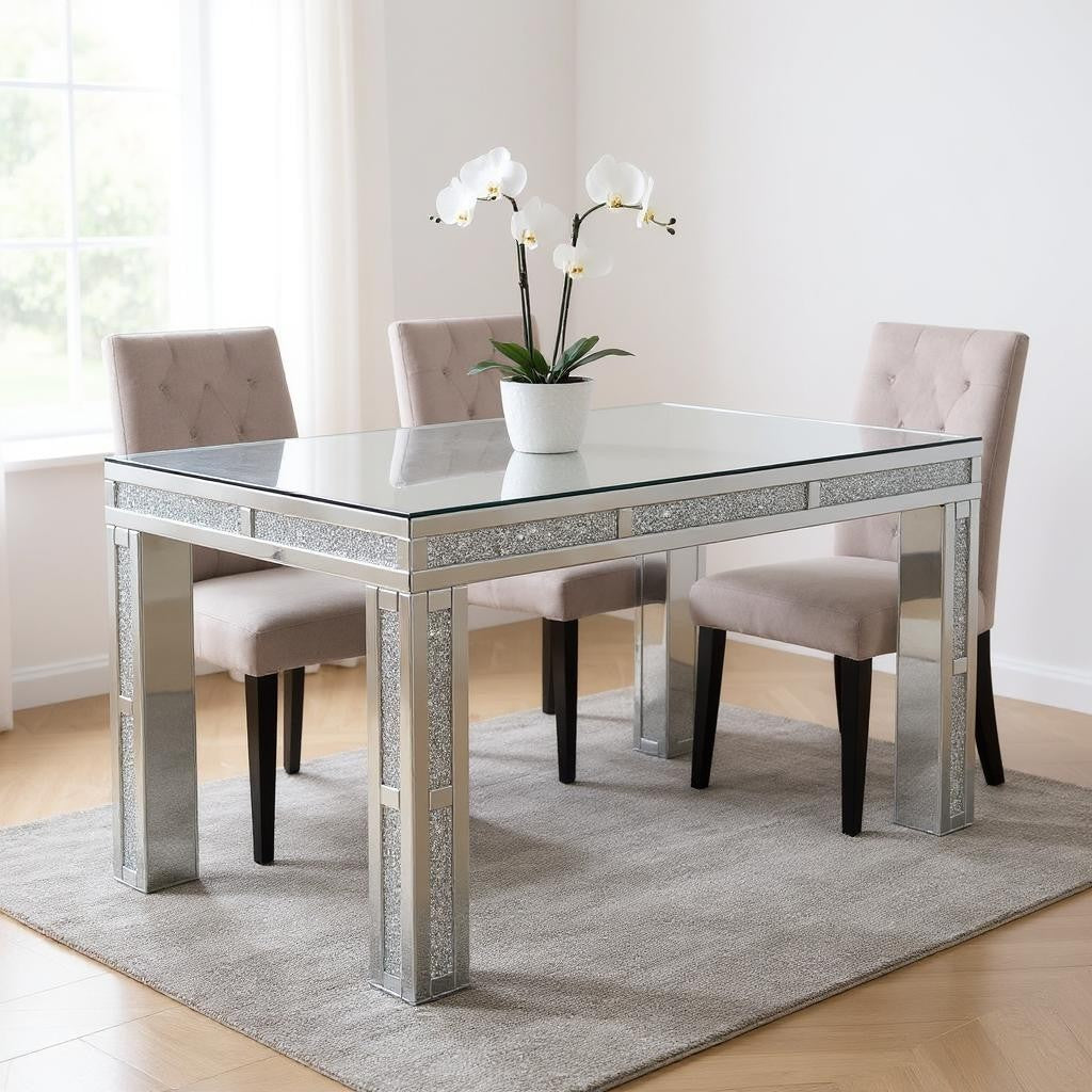 Silver Wood Dining Table 31"