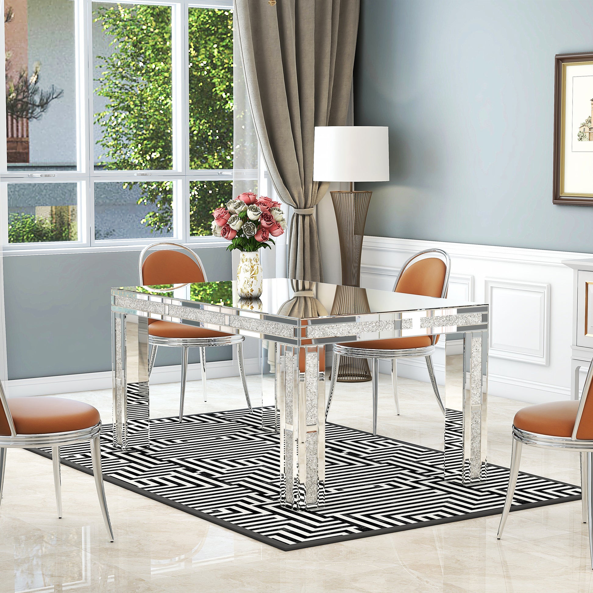 Silver Wood Dining Table 31"