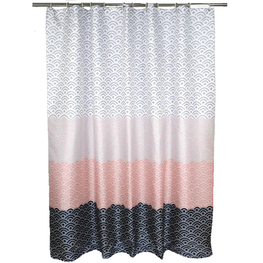Nordic Shower Curtain Geometric Color Block Bath Curtains Bathroom - XLarge Wide
