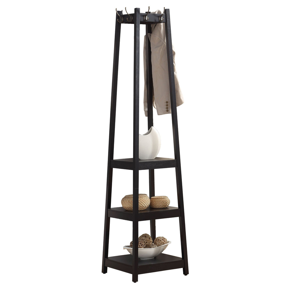 Coat Rack W/ 3-Tier Storage Shelves
