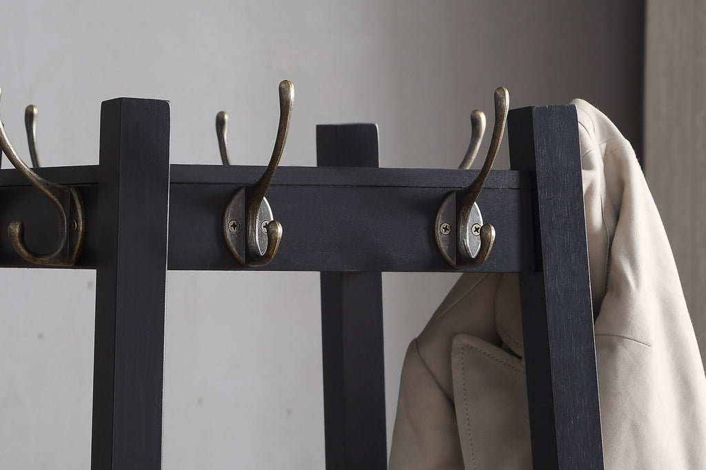 Coat Rack W/ 3-Tier Storage Shelves